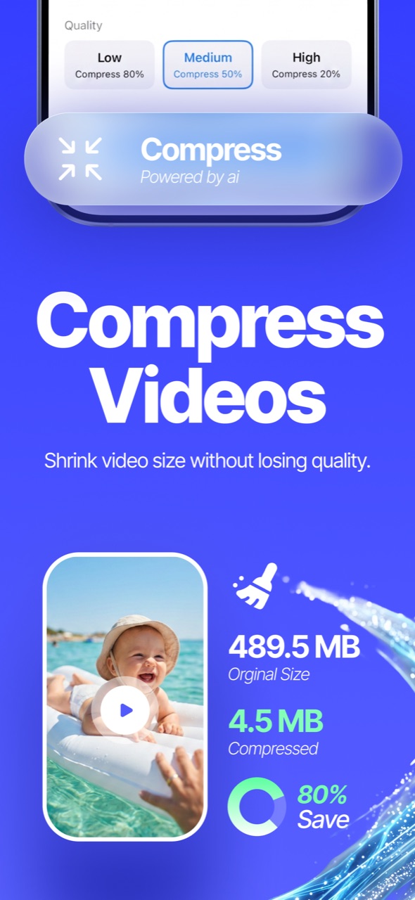 Compress videos — shrink video size without losing quality
